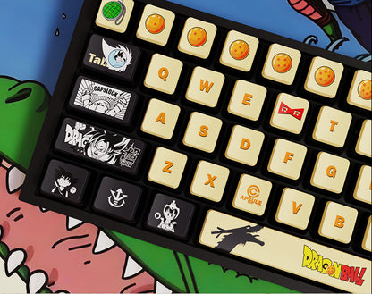 Dragon Ball themed four sided translucent pudding keycaps OEM height PBT sublimation anime themed custom keycaps