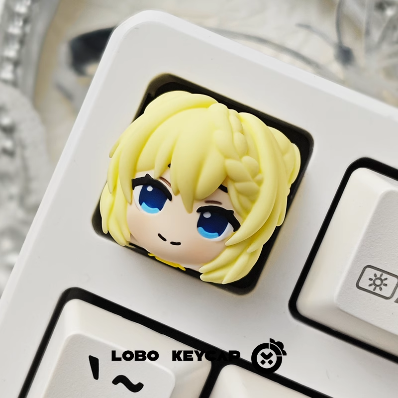 Yazisha Ezhava， Multi colored resin molded personalized keycaps, resin decorative keycaps around anime and game characters