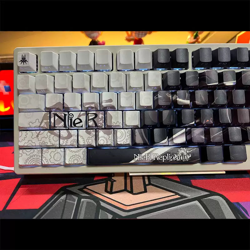 NieR: Automata themed series, PBT five sided sublimation keycaps cherry height, anime and game personalized keycaps set