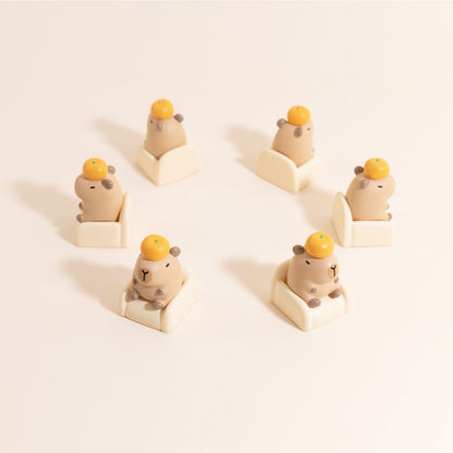 Leisure Time Theme, Small Animals Sitting on Sofa, Resin Spray Personalized Keycaps, Art Design Keycaps