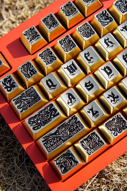 Ancient God theme, metal keycap set, peripheral personalized keycap set（Gold version）