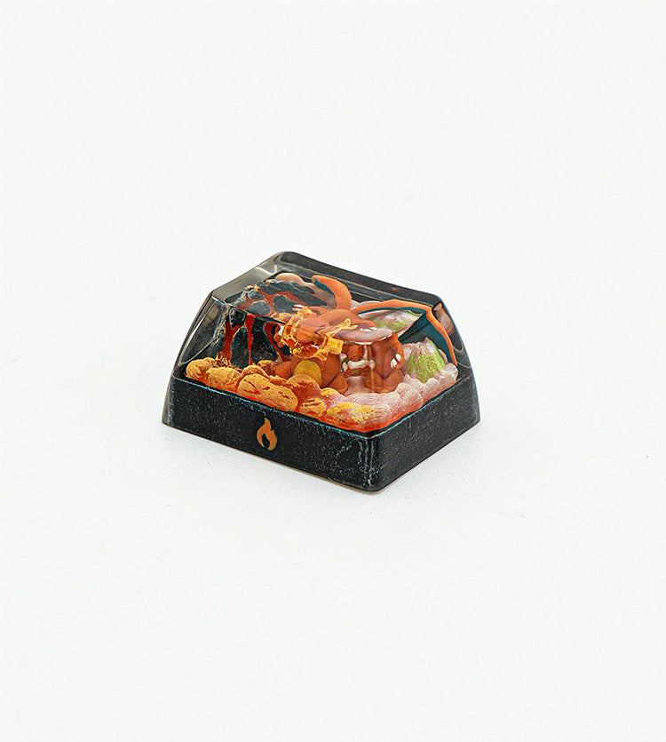 Pok é mon series, 1.25U Charizard, Crystal drops of glue, artisankeycaps, handmade custom personalized keycaps