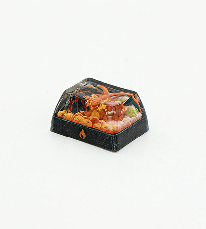 Pok é mon series, 1.25U Charizard, Crystal drops of glue, artisankeycaps, handmade custom personalized keycaps