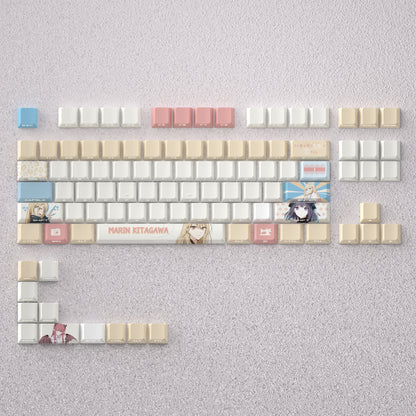 My Dress Up Darling Theme Keycaps, Kitagawa Marin Anime Game Creative Personalized Keycap Set PBT Material Original Factory Height Sublimation Printing