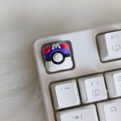 Pok é Ball, POLYMER CLAY material handmade 1U personalized keycap. Anime game props, peripheral culture, creative keycaps