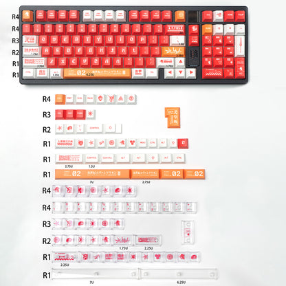 EVA mecha themed mechanical keyboard keycaps complete set PBT sublimation/PC transparent transfer printing factory height