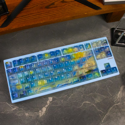 Gradient transparent PC material fog transparent keyboard keycaps customized ai3D technology factory height