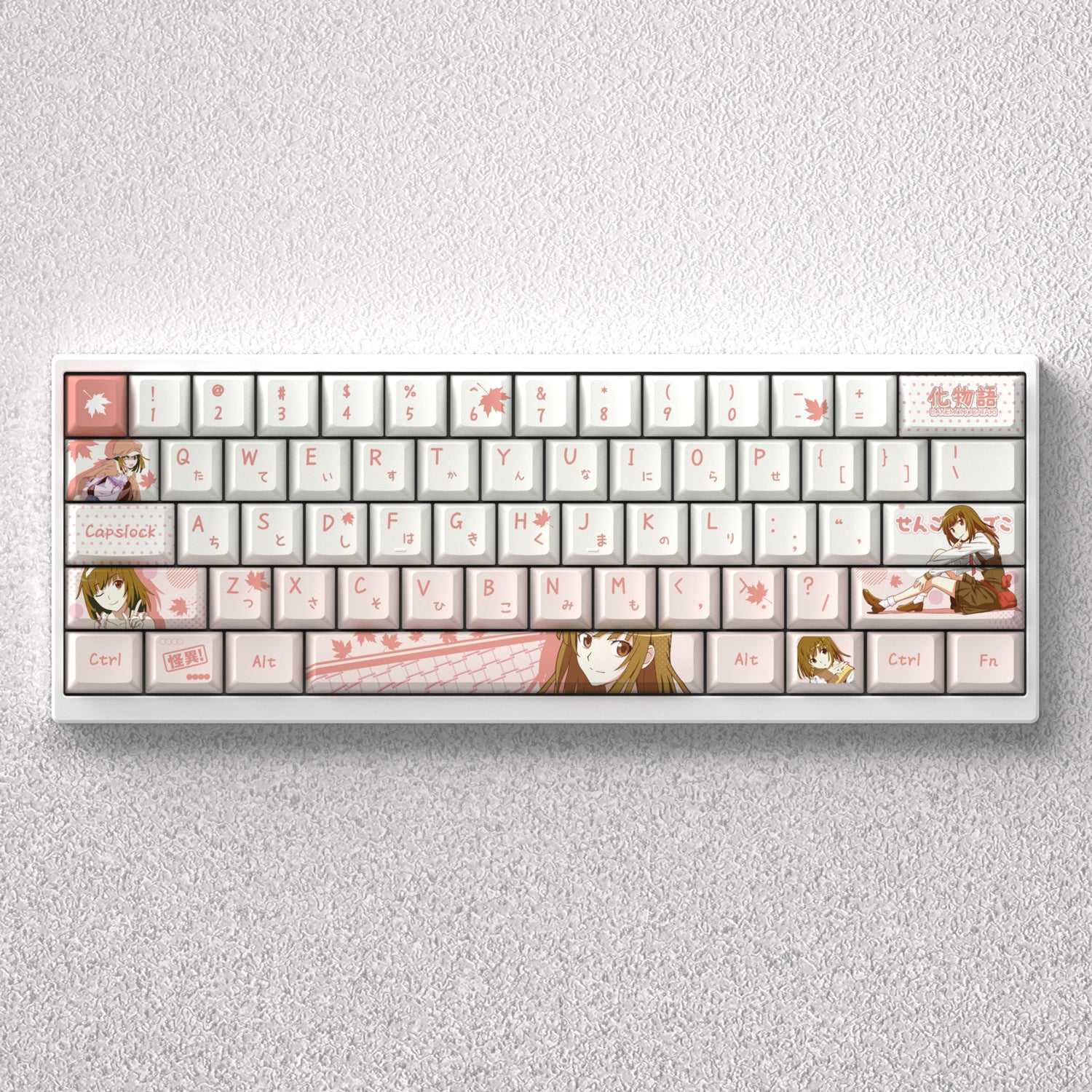Monogatari series themed keycaps, Sengoku Nadeko anime game creative personalized keycap set PBT material factory height Sublimation printing