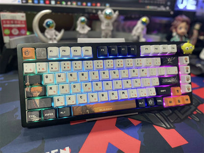 BLEACH theme, Kurosaki Ichigo, PBT material five sided sublimation, anime game series personalized set decorative keycaps