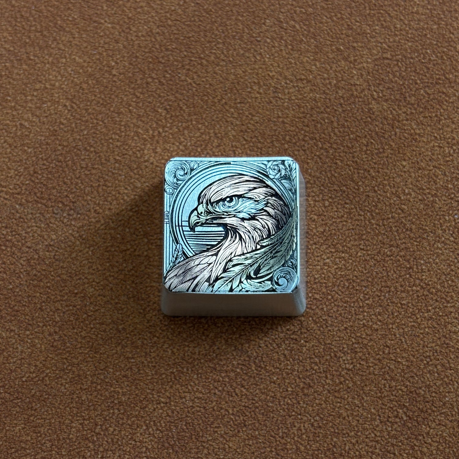 Collection of pure silver hand carved personalized keycaps, hand carved inlaid custom art keycaps