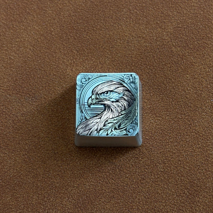 Collection of pure silver hand carved personalized keycaps, hand carved inlaid custom art keycaps