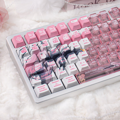 Mechatronics Assault Theme, PBT+PC Top Misty Pink Sublimation Creative Personalized Keycap Set