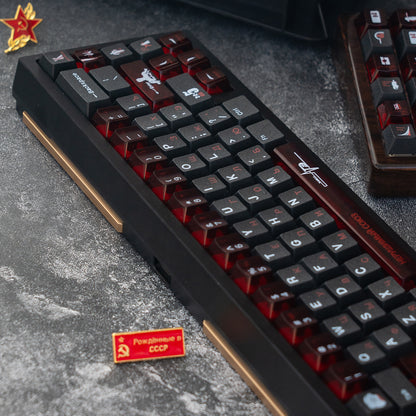 Original Design &quot;Soviet&quot; Theme Mechanical Keyboard Keycap Complete Set PBT Thermal Sublimation Original Factory Highly Personalized Keycap Set