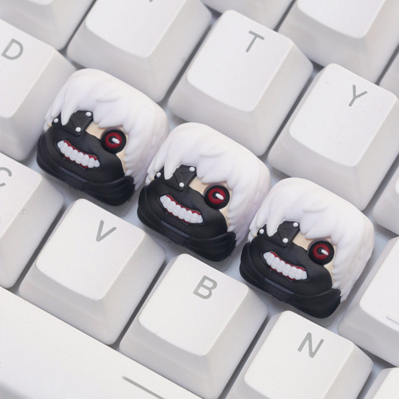 Tokyo Ghoul，Kaneki Ken， Multi colored resin molded personalized keycaps, keycaps around anime and game characters