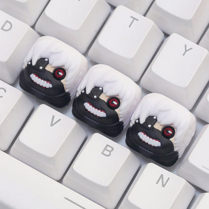Tokyo Ghoul，Kaneki Ken， Multi colored resin molded personalized keycaps, keycaps around anime and game characters