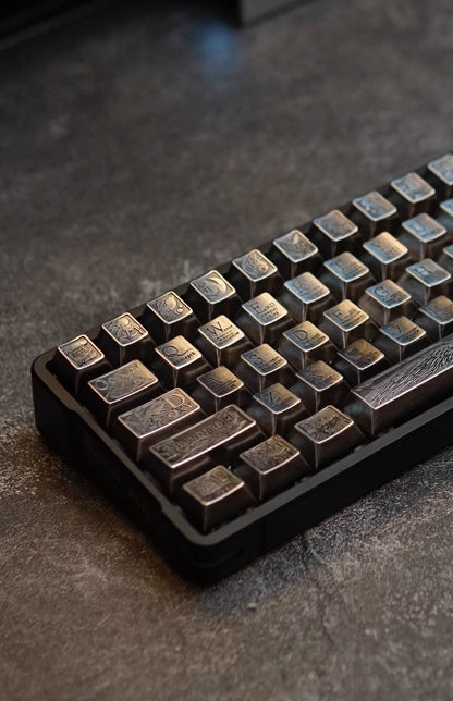 Fantastic Beasts theme, metal laser carved keycaps set, personalized keycaps made of zinc alloy material.