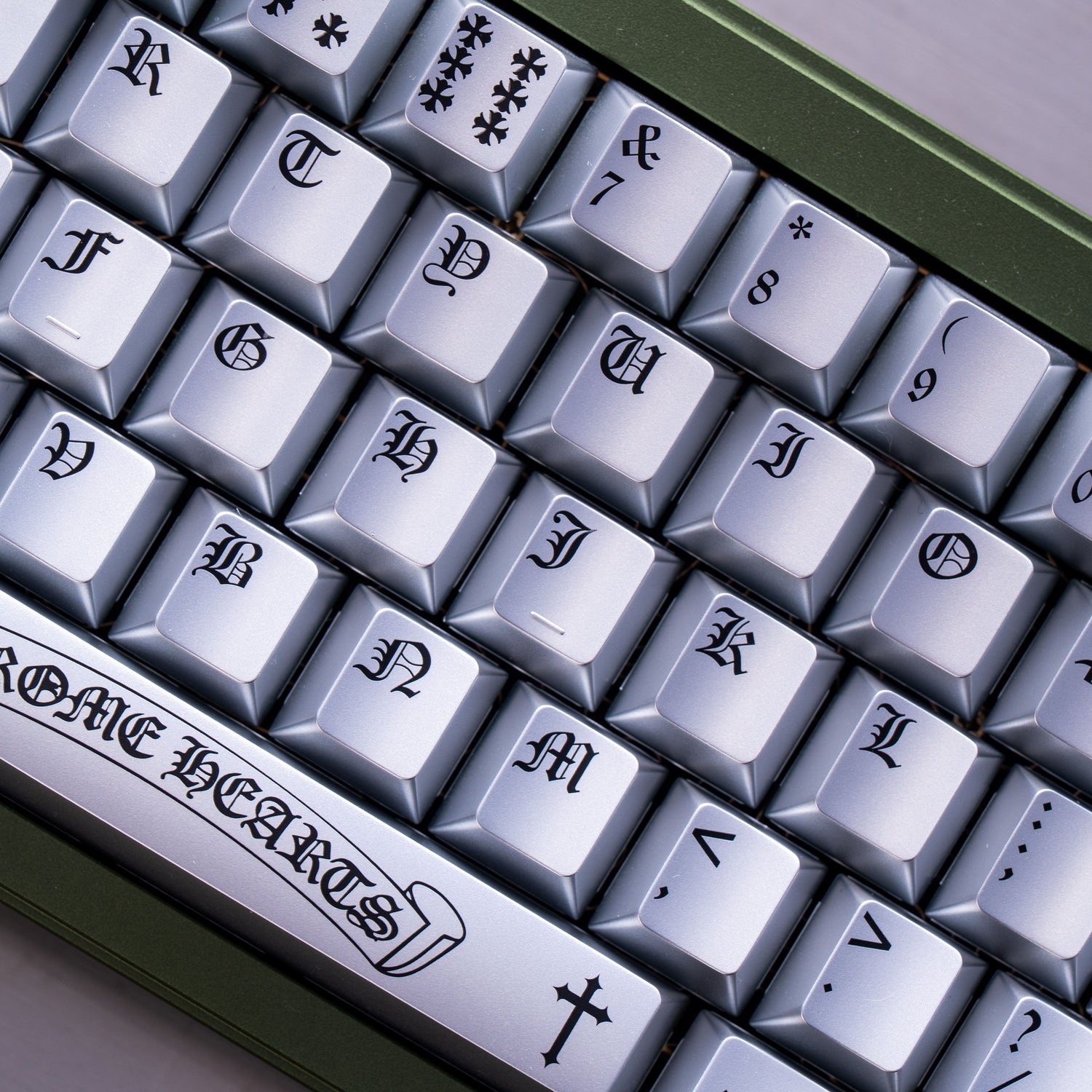 Chrome Hearts Crystal Jelly Keycaps, PC High Transparency Keycaps Transparent Theme Mechanical Keyboard Specific Keycaps, Fashion Trend Personalized Keycap Set