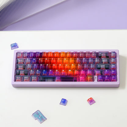 Gradient transparent PC material fog transparent keyboard keycaps customized ai3D technology factory height