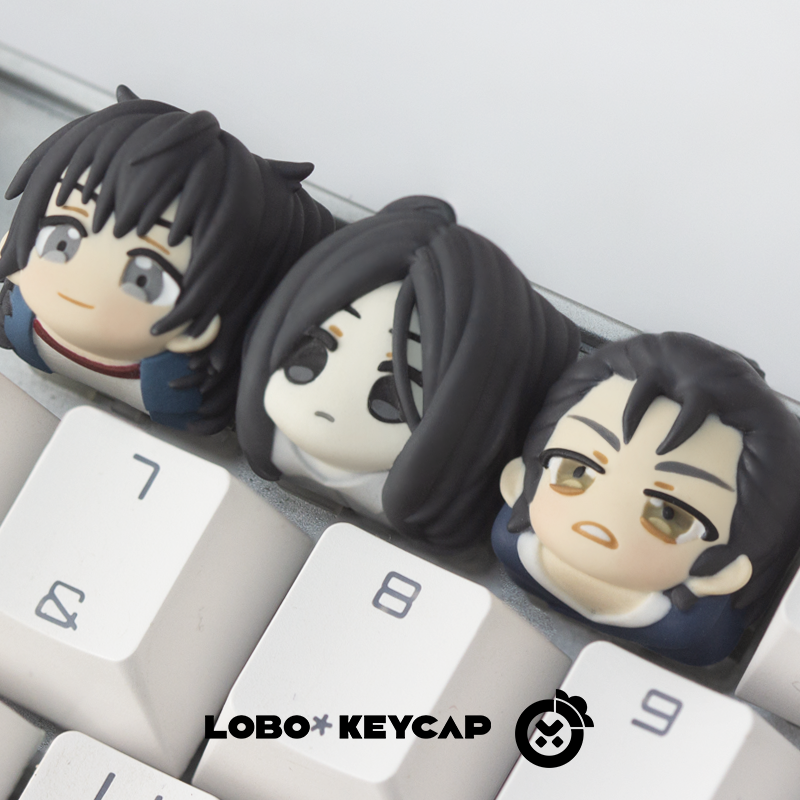 The Outcast, Multi colored resin molded personalized keycaps, anime character keyboards