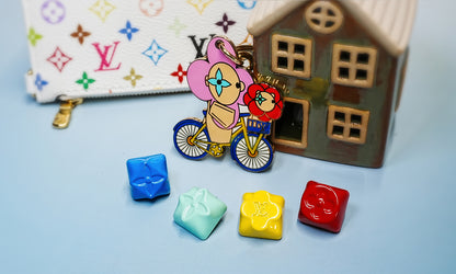 Irregular shaped personalized keycaps, luxury vintage series aluminum alloy keycaps painted with CNC machining, customized mechanical keyboards, custom keycaps