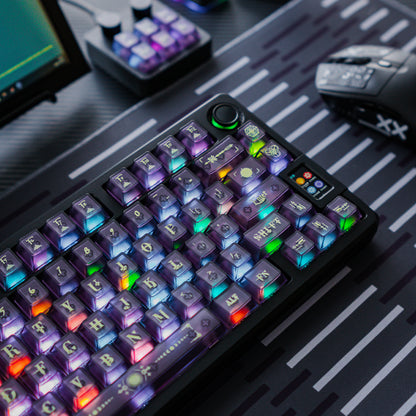 Original design Harry Potter purple PC semi transparent mechanical keyboard personalized keycap set factory height