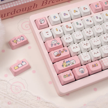 Chiikawa theme, PBT material MOA height Sublimation creative personalized keycap set