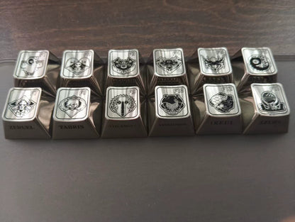 EVA，NEON GENESIS EVANGELION，Angel， A set of 12 F-zone (default zinc alloy) metal personalized keycaps, anime game monster villain metal keycaps.