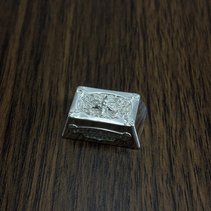 Chrome Hearts style, full keyboard key positions, 925 sterling silver custom trendy cultural keycaps, fashionable and personalized artistic decorative keycaps.