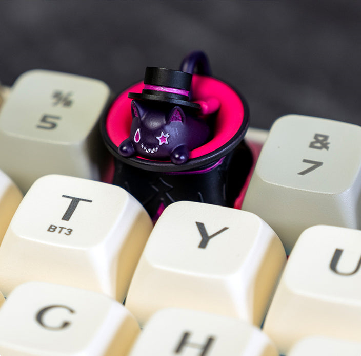 Genshin Impact Surrounding Linni Weixiao Hat Cat Mechanical Keyboard Resin Keycap Genshin Genshin Impact Keycap