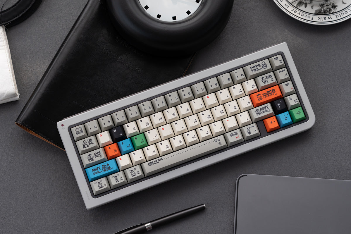 Early work and late return theme mechanical keyboard keycap complete set PBT heat sublimation original factory highly personalized keycap set