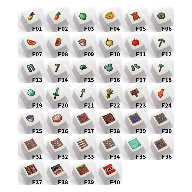 Minecraft, Pixel style prop, PBT sublimation process single personalized pattern keycap