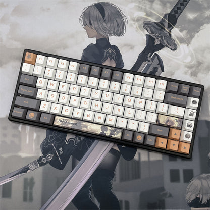 NieR: Automata themed series, PBT five sided sublimation keycaps cherry height, anime and game personalized keycaps set