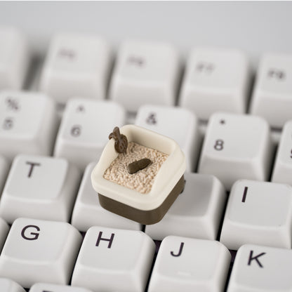 Cat litter box keycaps, personalized keycaps, mechanical keyboard peripherals, funny and creative keycaps