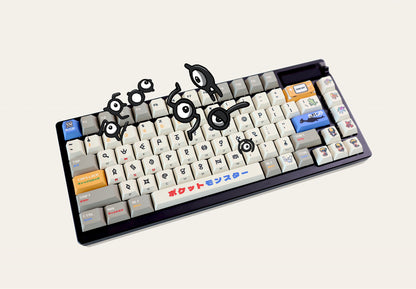 Pok é mon Gold and Silver, Unknown Totem Pok é mon Keycaps Pixel Wind Mechanical Keycaps Five sided Thermal Sublimation PBT Original Factory Height Set Keycaps