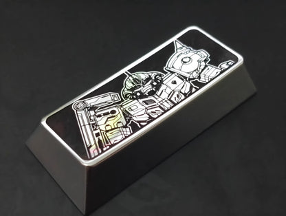 Gundam series, 2.25U zinc/titanium alloy personalized keycaps, anime and game metal carved decorative keycaps