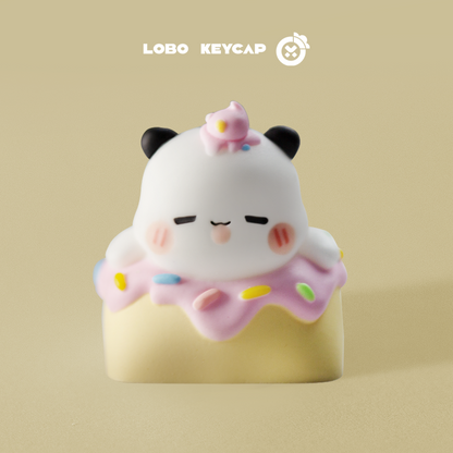 Cute panda, multi-color resin molded personalized keycaps, emoji cute image artisankeycaps