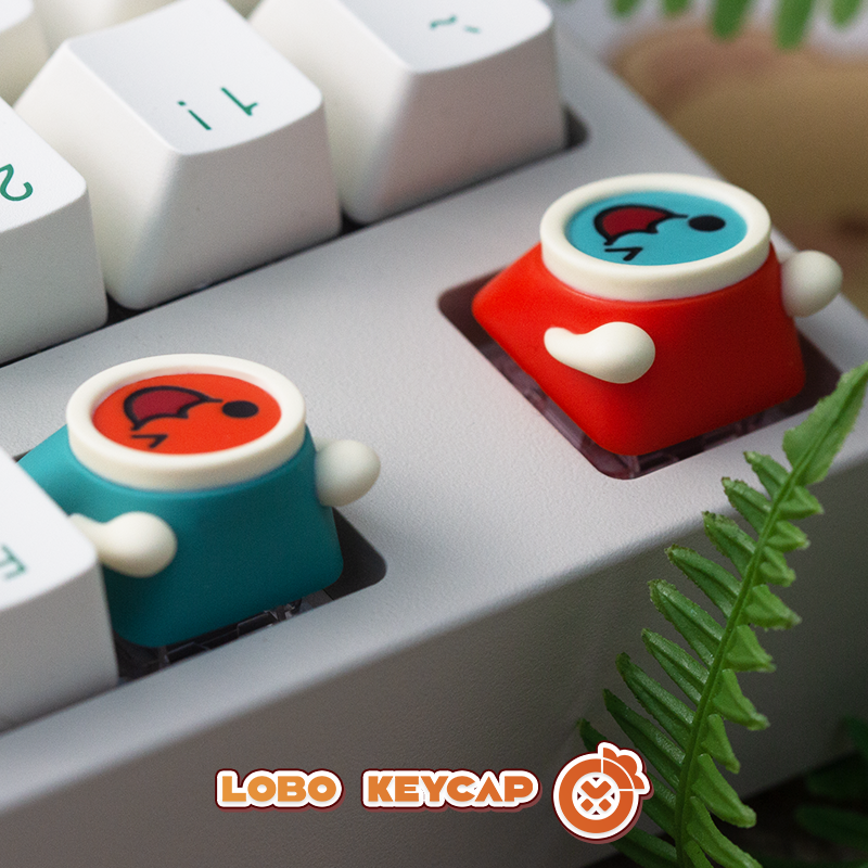 Taiko no Tatsujin, Multi colored resin molding, cute game personalized keycaps, decorative keycaps