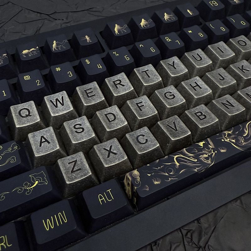 Pure copper OEM height keycap mechanical keyboard with 26 letters polished and used cross switch metal keycap