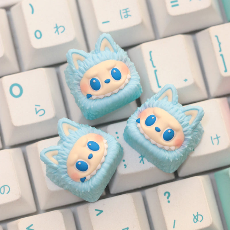 LABUBU， Multi colored resin molded personalized keycaps, trendy toy creative art keycaps