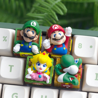Super Mario series , multi-color resin molded personalized keycaps, handmade creative anime game peripheral art keycaps