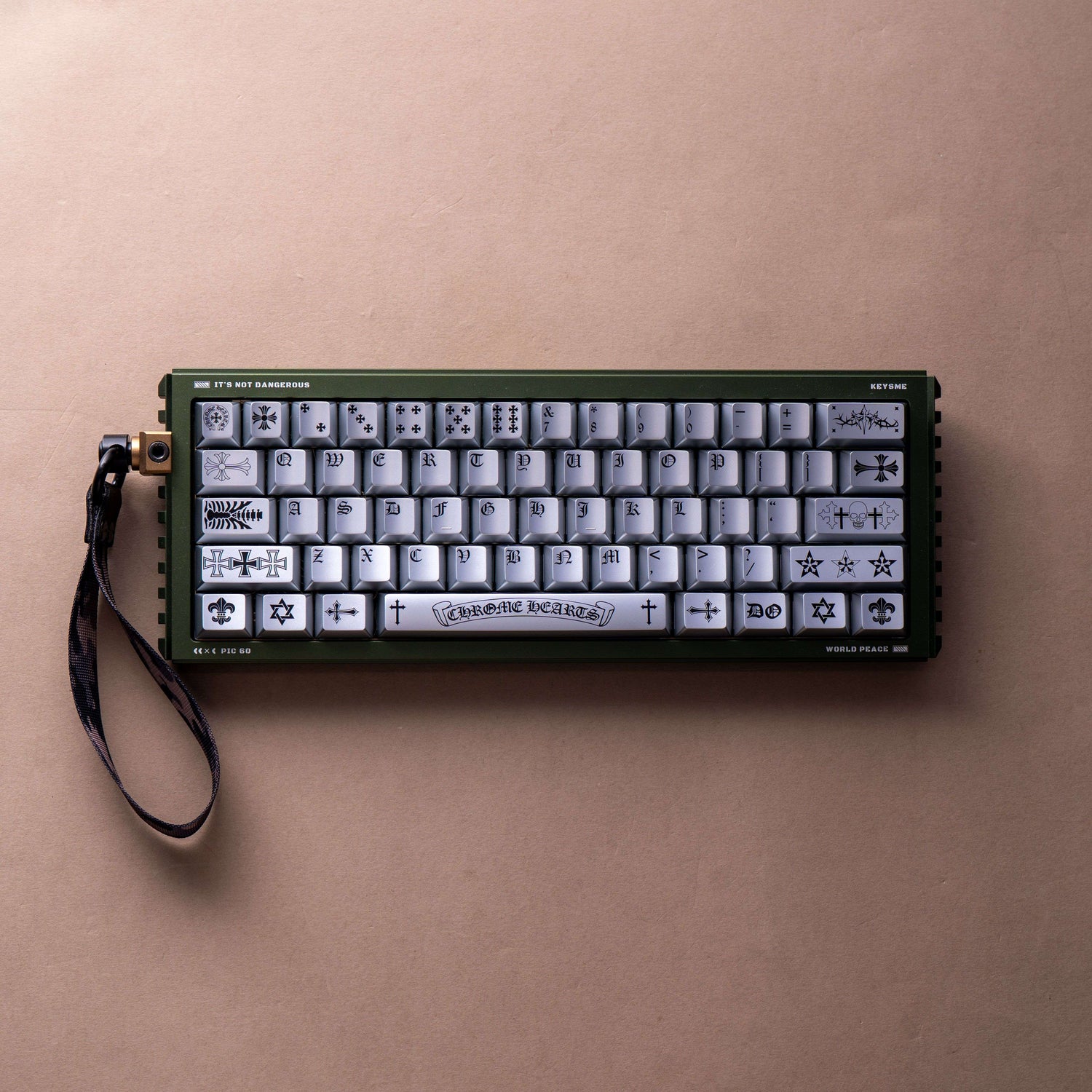 Chrome Hearts Crystal Jelly Keycaps, PC High Transparency Keycaps Transparent Theme Mechanical Keyboard Specific Keycaps, Fashion Trend Personalized Keycap Set