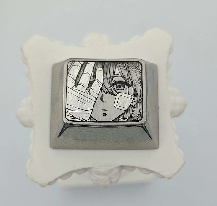 Titanium alloy hand carved, inlaid with gold, silver, copper, customized personalized keycap collection.