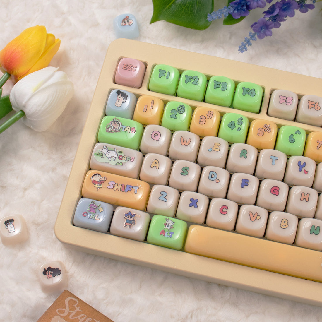 Crayon Shin chan theme, PBT material MOA height Sublimation creative personalized keycap set