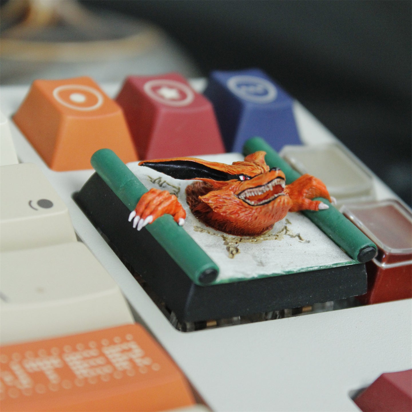 Naruto, Kurama， Sealed scroll, resin coated 4U personalized keycaps, keycaps for anime and gaming peripherals