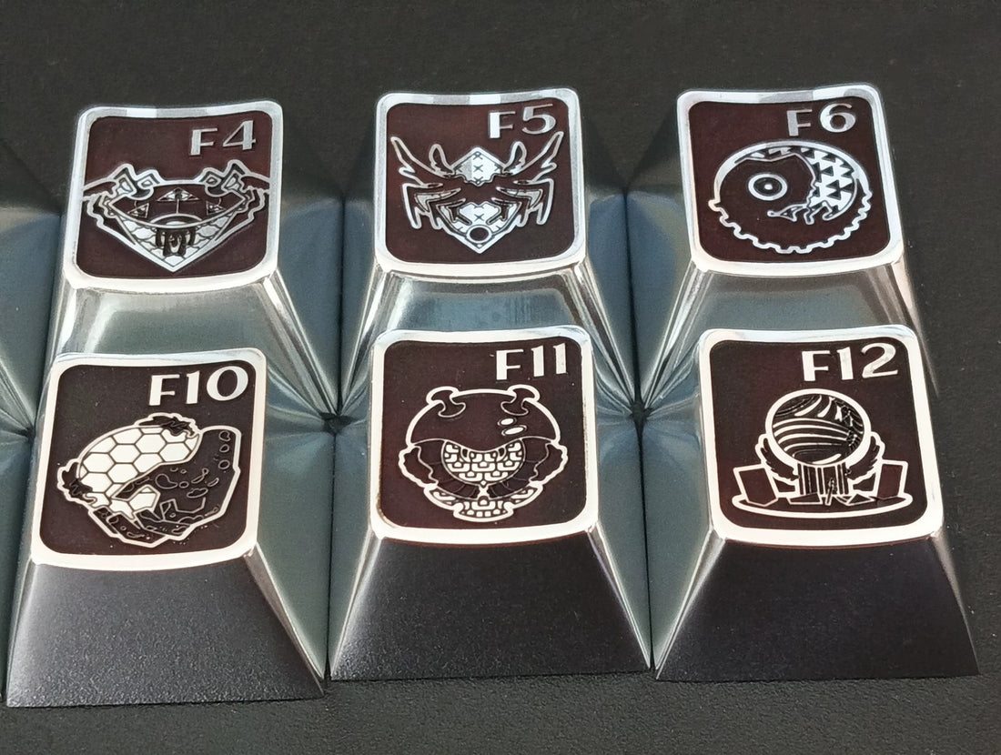 EVA，NEON GENESIS EVANGELION，Angel， A set of 12 F-zone (default zinc alloy) metal personalized keycaps, anime game monster villain metal keycaps.