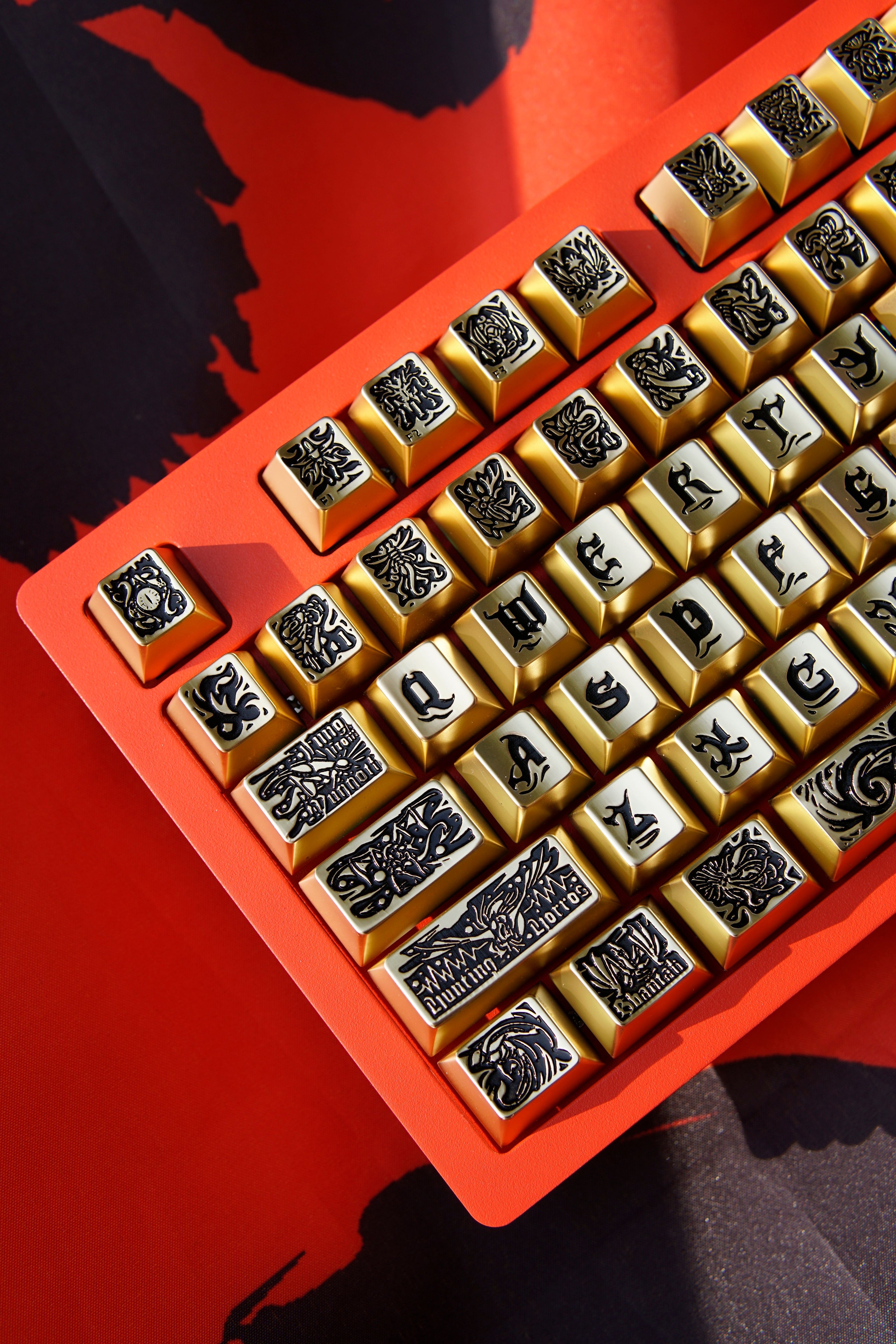 Ancient God theme, metal keycap set, peripheral personalized keycap set（Gold version）