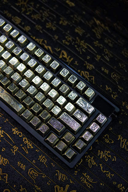 Fantastic Beasts theme, metal laser carved keycaps set, personalized keycaps made of zinc alloy material.
