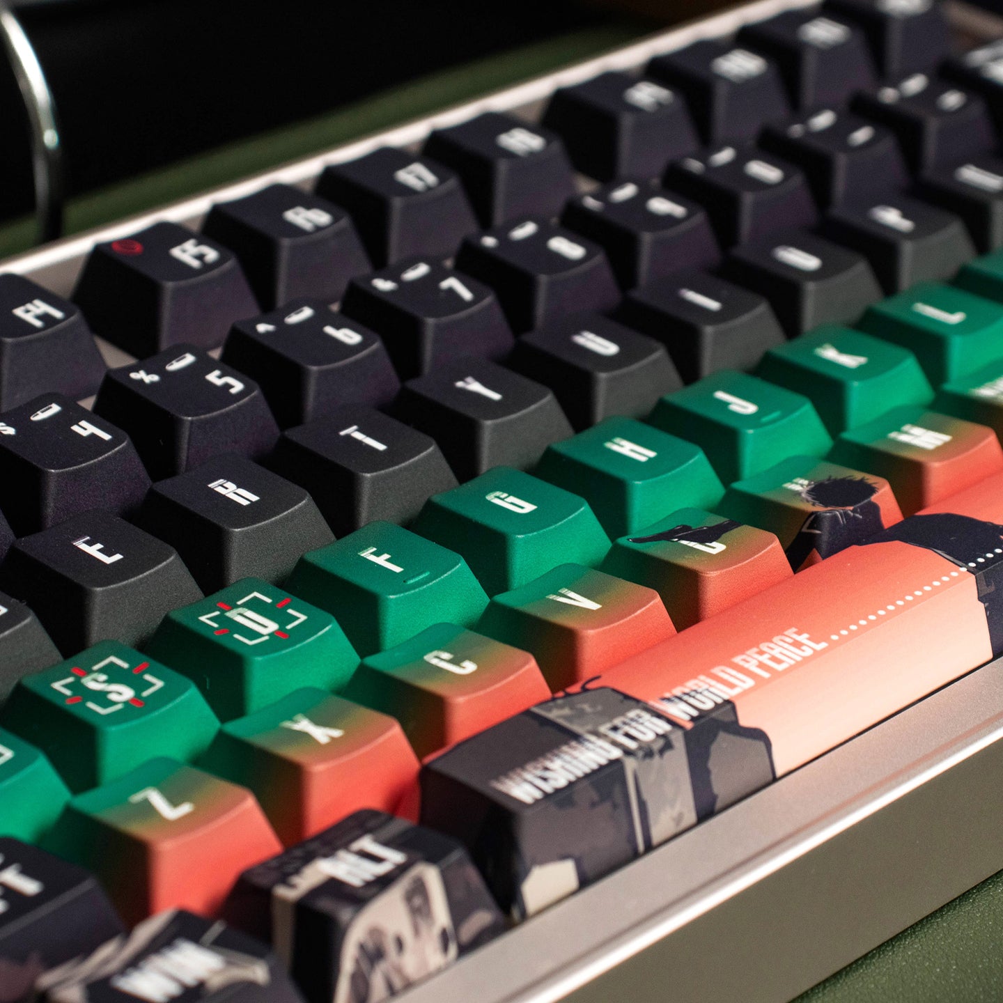 Original Design Peace Day Mechanical Keyboard Keycap Full Set PBT Thermal Sublimation OEM High Customization Keycap Set