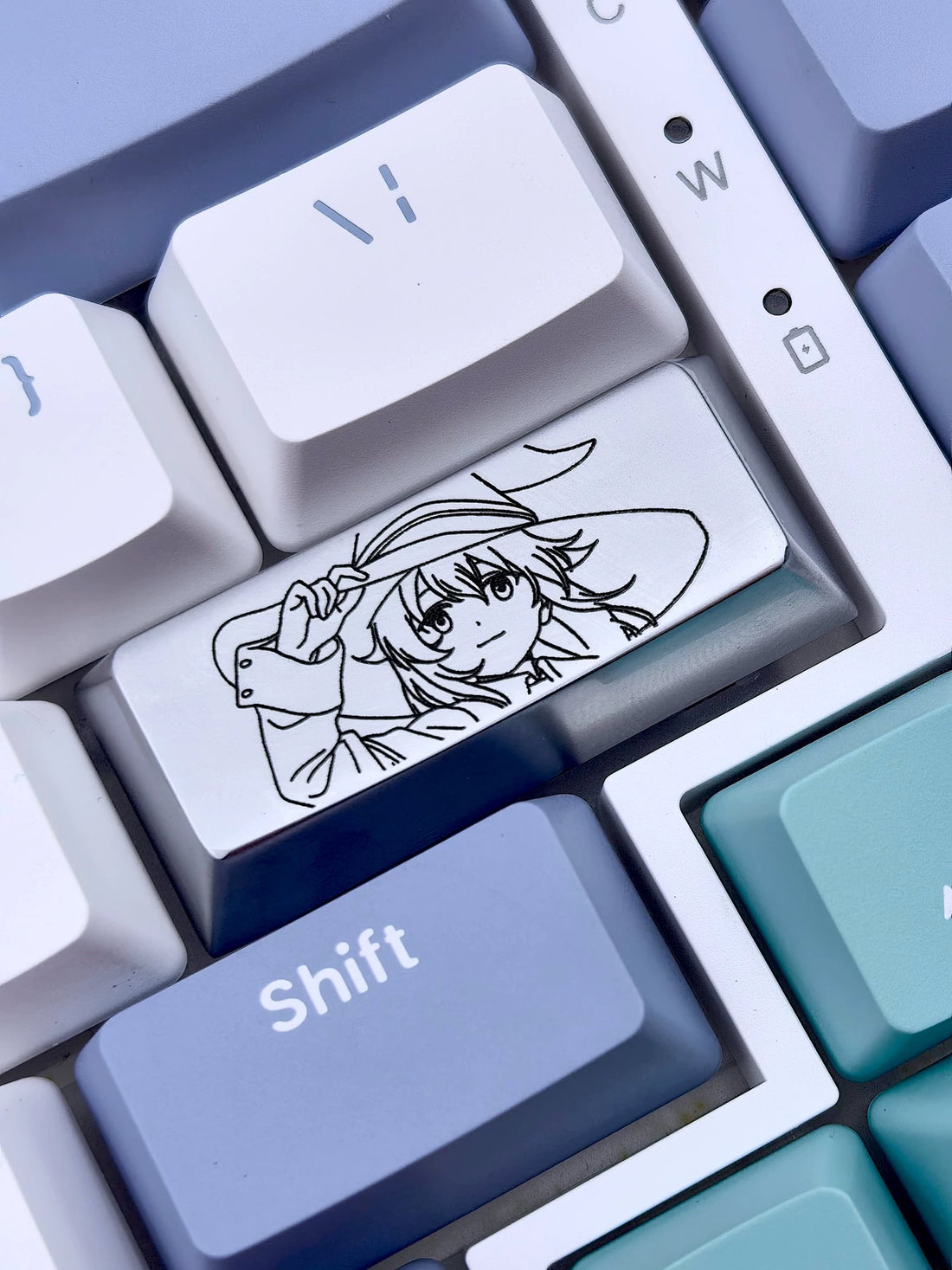 Mushoku Tensei, Roxy, 2.25U zinc alloy line carved keycaps, metal personalized keycaps.