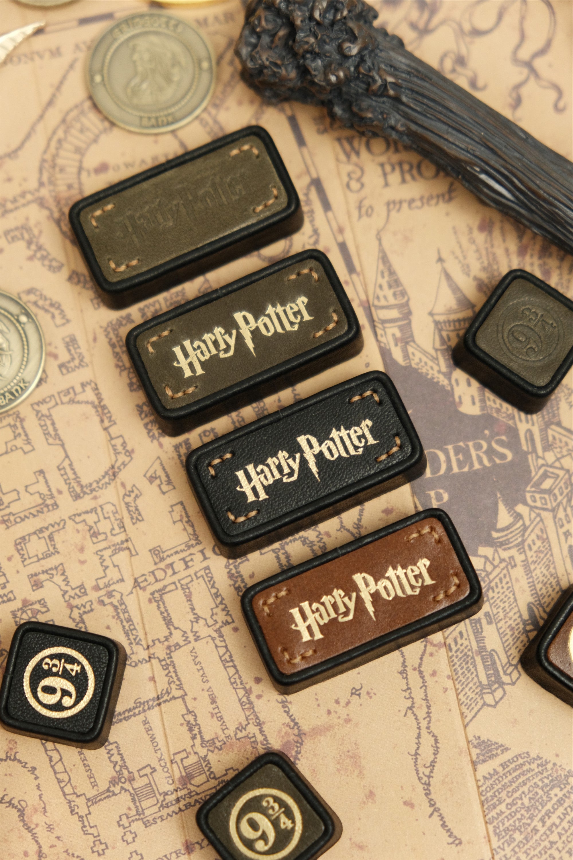 Harry Potter, Animali Fantastici e Dove Trovarli Handmade 2U Leather Handmade Keycaps Retro Style Art Keycaps